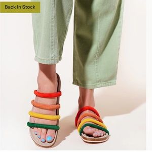 Charlotte stone rainbow flip flop
